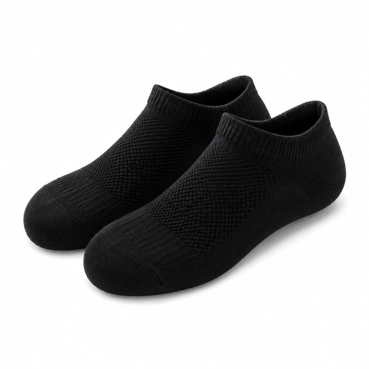 Chaussettes basses 35-38 en textile noir - maille respirante pour sport et quotidien