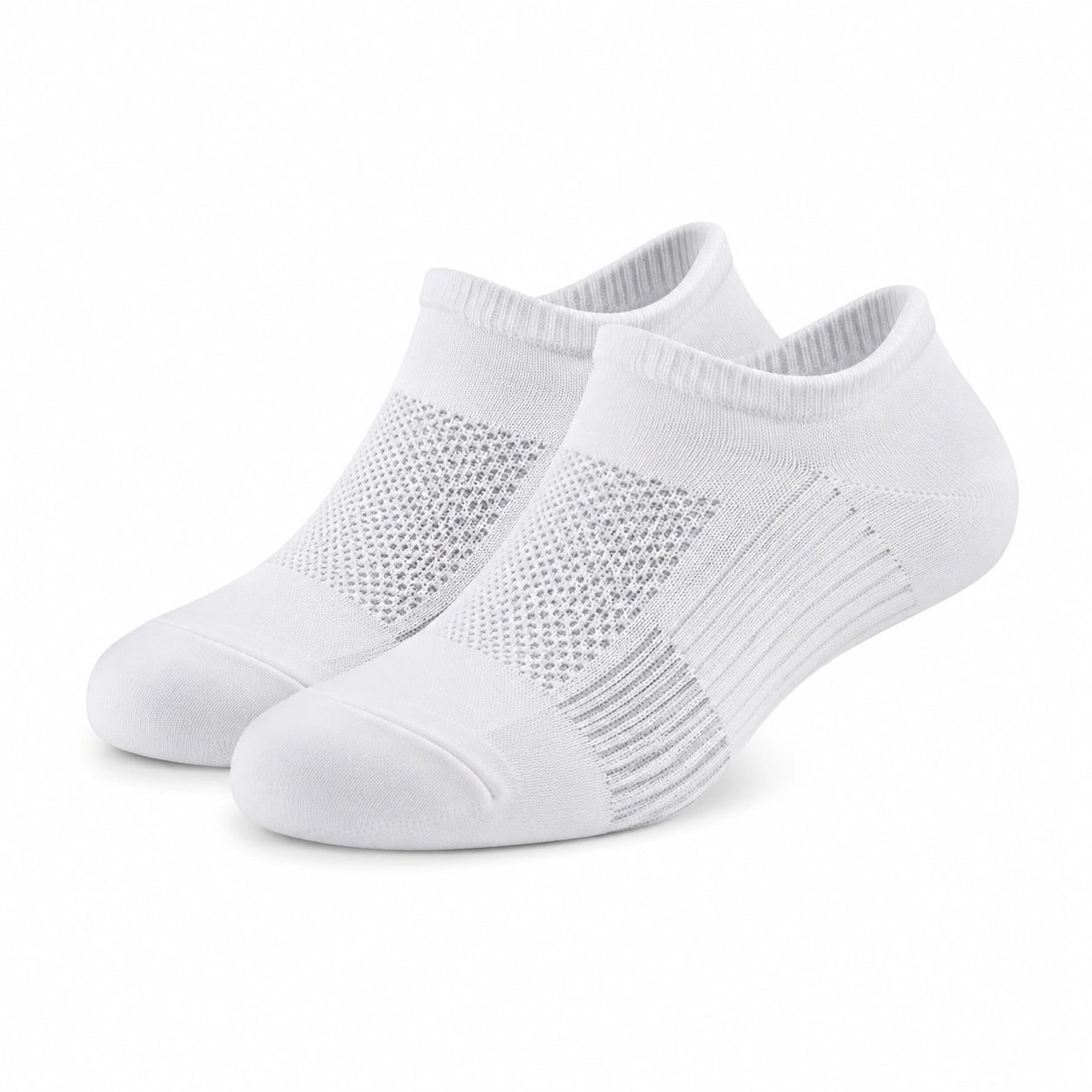 Chaussettes basses 35-38 en maille textile blanche - respirantes pour sport et quotidien