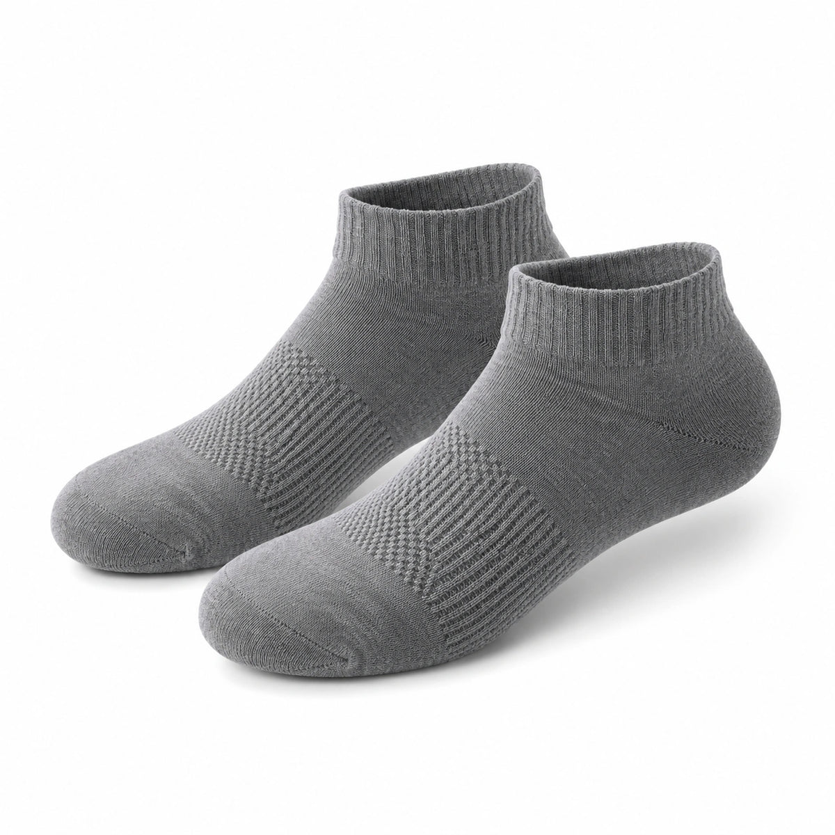 Chaussettes courtes 35-38 grises en maille côtelée pour usage quotidien