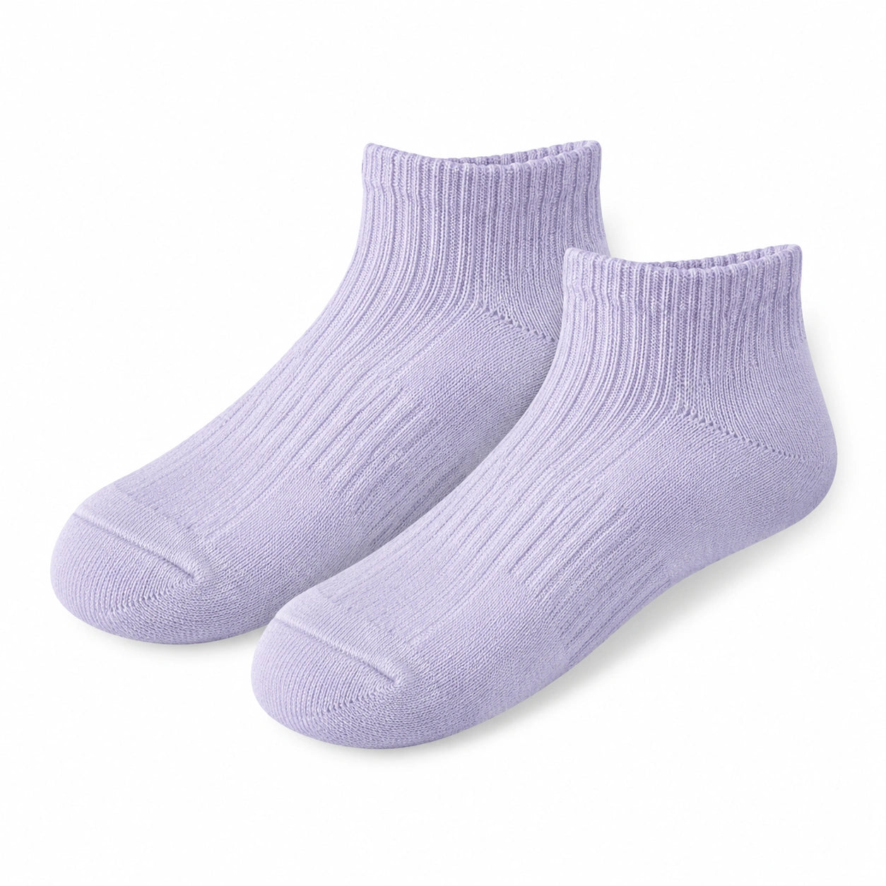 Chaussettes courtes 39-42 en textile tricoté lilas à côtes souples