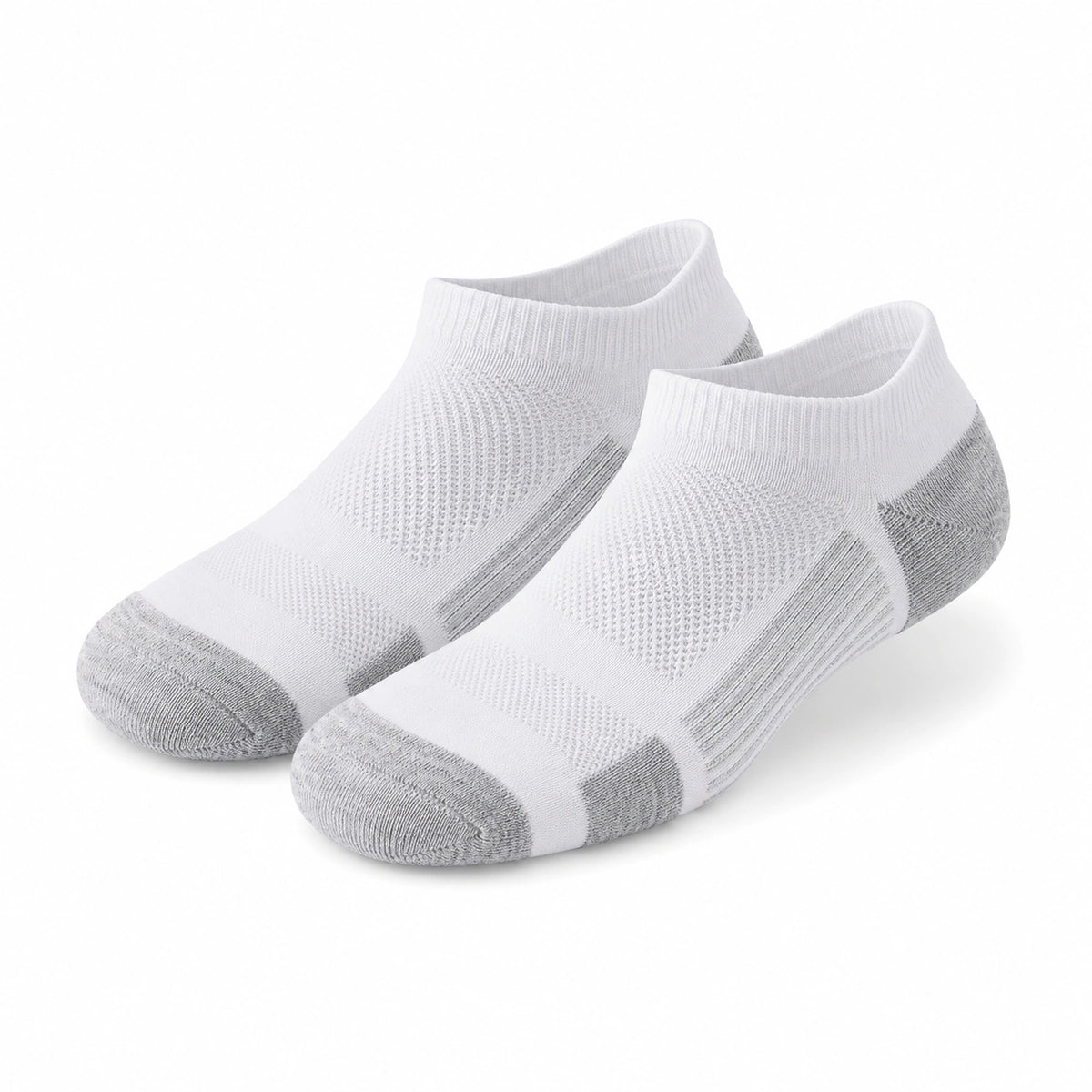 Chaussettes basses 43 à 46 en maille textile blanc/gris respirantes
