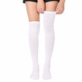 Chaussettes hautes 39-42 blanches en maille ajourée style classique