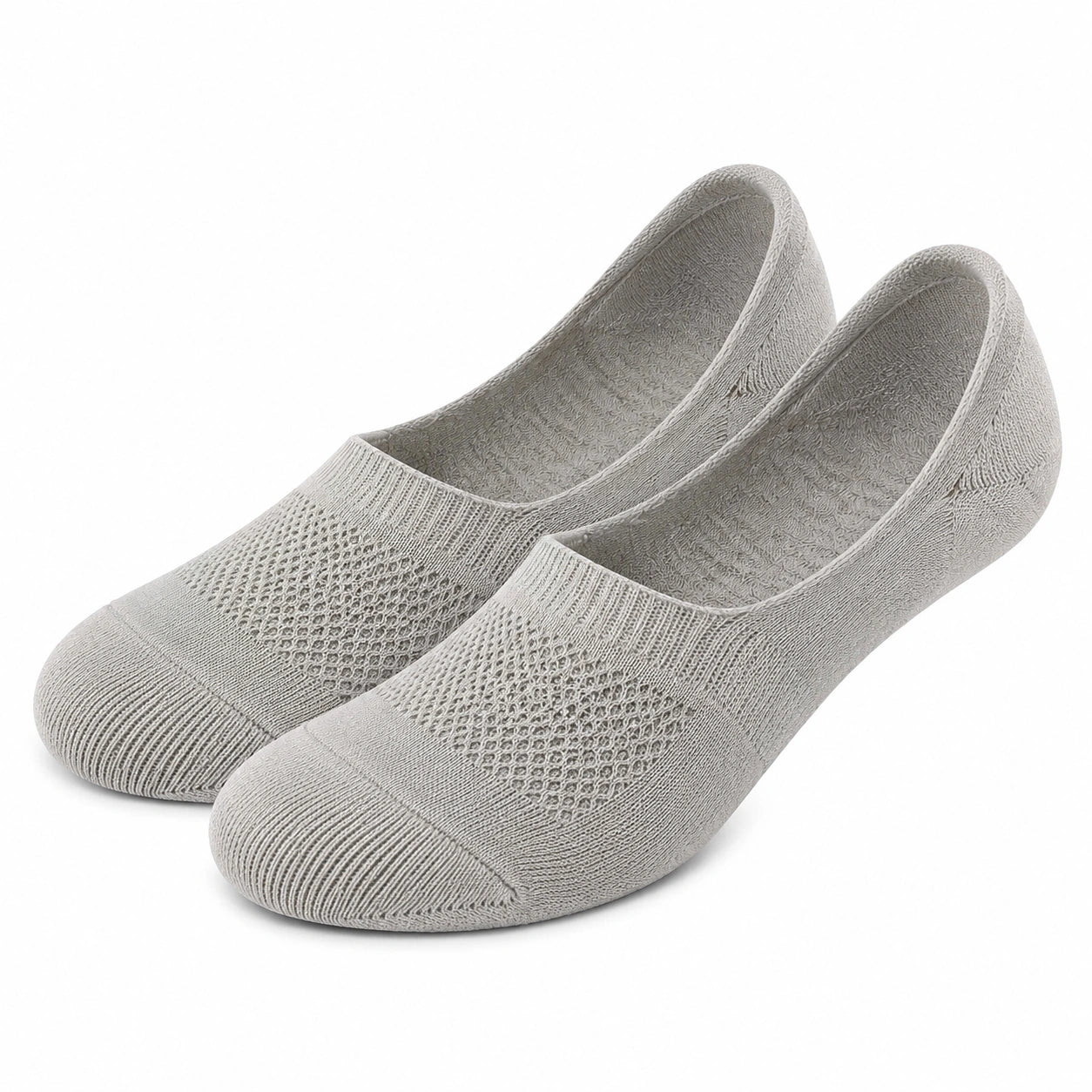 Chaussettes invisibles 39-42 en maille gris clair respirantes