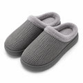 Chaussons 42/43 gris en textile côtelé doublés - intérieur chaud antidérapant