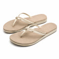 Tongs femme taille 42/43 beige brides synthétiques tressées style décontracté